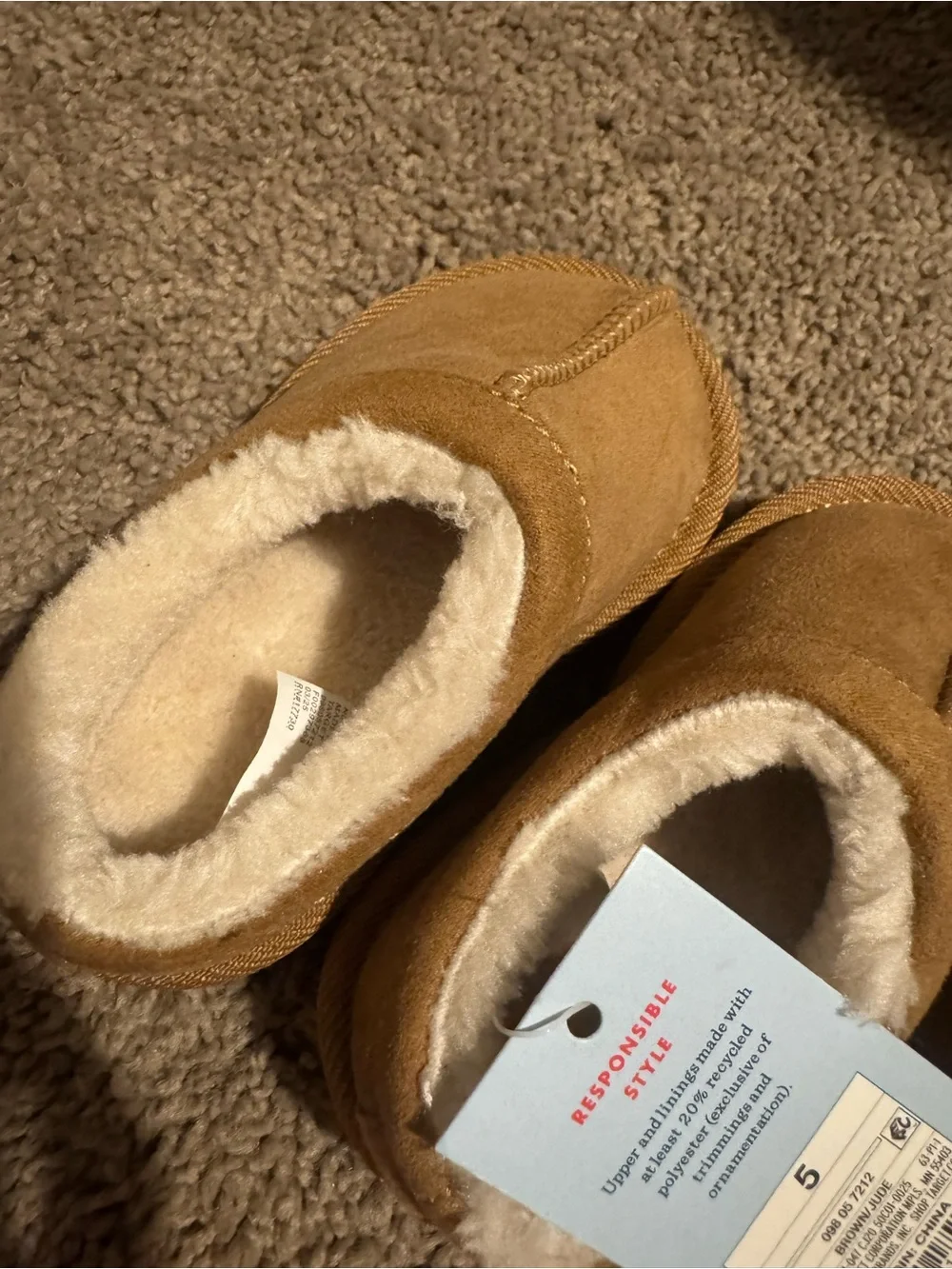 Cat and Jack Cozy Slip-On Slippers - Brown